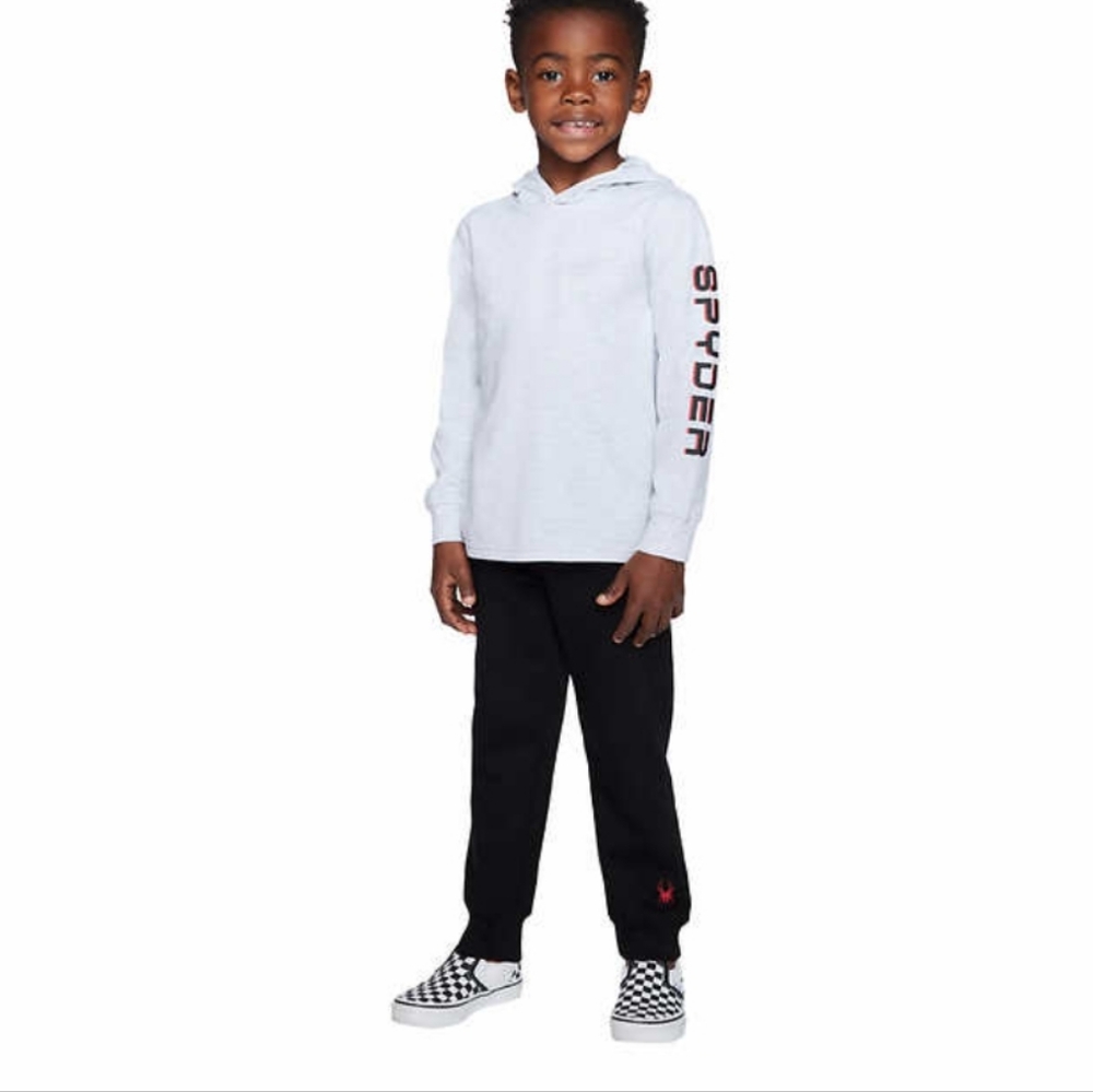 New! Spyder boys Kids' 3-piece Vest Set Full zipper jogger long sleeve shirt NWT - Picture 4 of 5